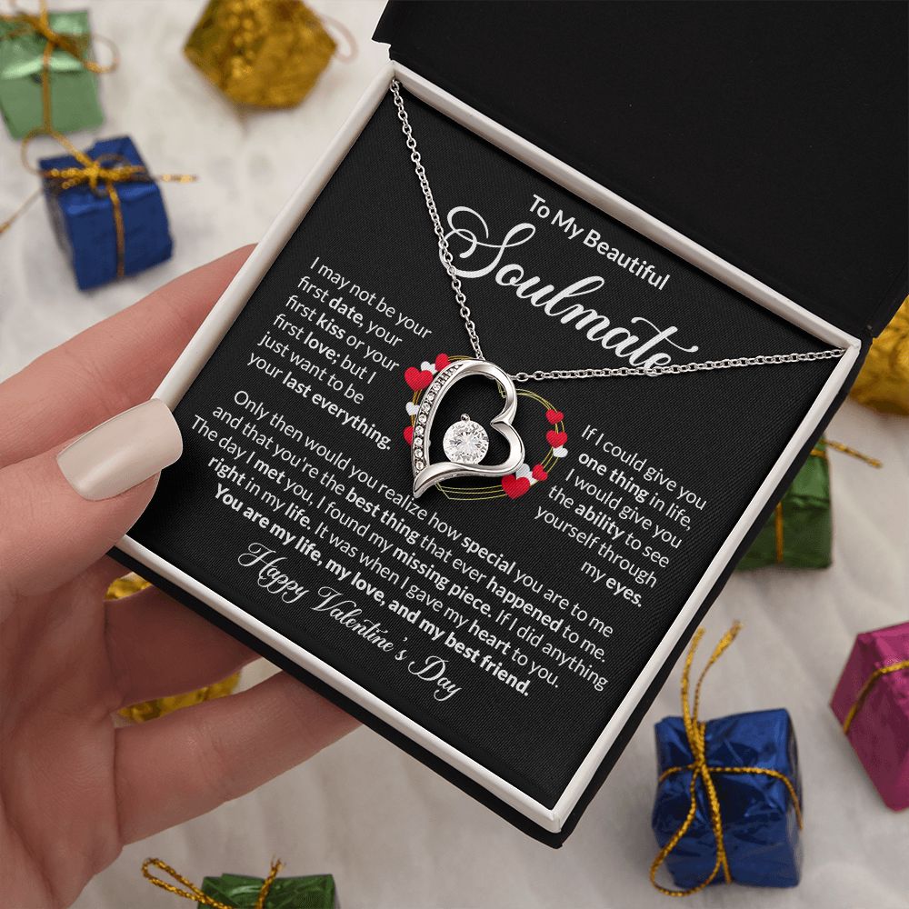 Beautiful Soulmate Happy Valentine's Day Forever Love Necklace