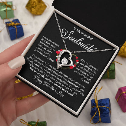 Beautiful Soulmate Happy Valentine's Day Forever Love Necklace