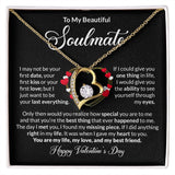 Beautiful Soulmate Happy Valentine's Day Forever Love Necklace
