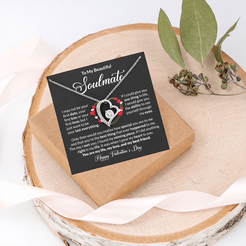 Beautiful Soulmate Happy Valentine's Day Forever Love Necklace