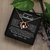 Beautiful Soulmate Happy Valentine's Day Forever Love Necklace