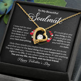 Beautiful Soulmate Happy Valentine's Day Forever Love Necklace