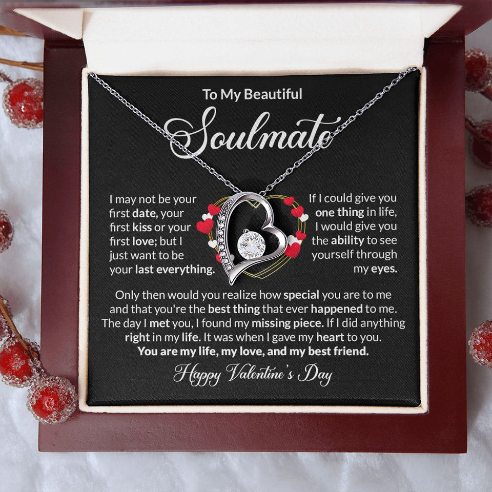 Beautiful Soulmate Happy Valentine's Day Forever Love Necklace