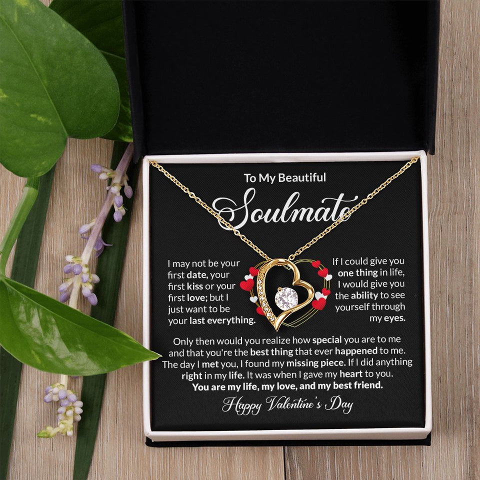Beautiful Soulmate Happy Valentine's Day Forever Love Necklace