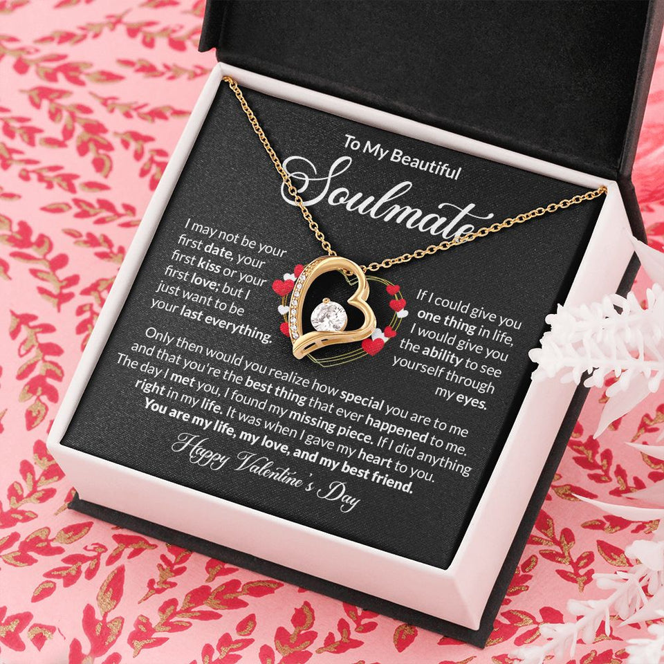 Beautiful Soulmate Happy Valentine's Day Forever Love Necklace