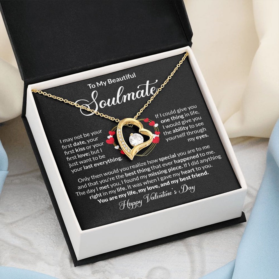 Beautiful Soulmate Happy Valentine's Day Forever Love Necklace