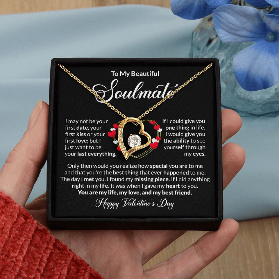 Beautiful Soulmate Happy Valentine's Day Forever Love Necklace