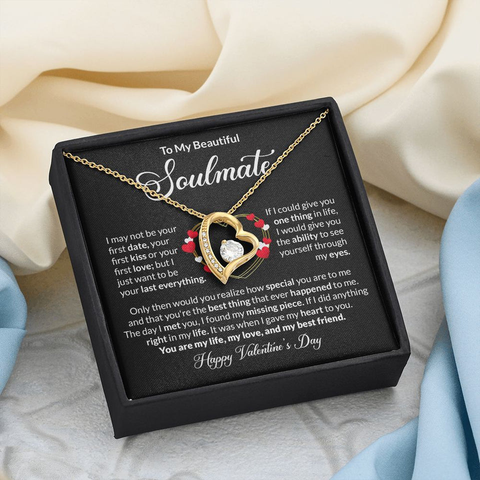 Beautiful Soulmate Happy Valentine's Day Forever Love Necklace