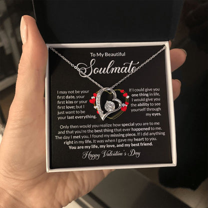 Beautiful Soulmate Happy Valentine's Day Forever Love Necklace