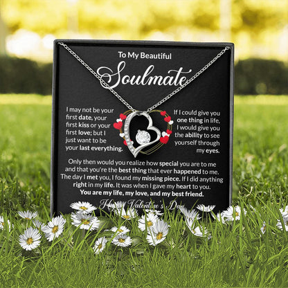 Beautiful Soulmate Happy Valentine's Day Forever Love Necklace
