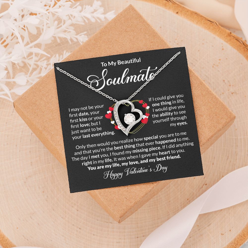 Beautiful Soulmate Happy Valentine's Day Forever Love Necklace