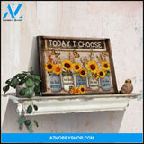 Ohcanvas Beautiful Sunflower and Butterfly Today I Choose Canvas Wall Art Decor