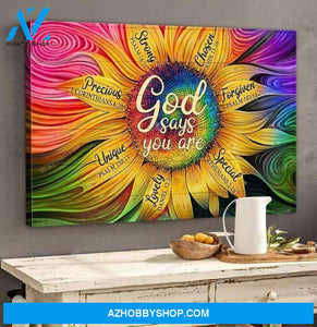 Beautiful sunflower - God says you are - Jesus Landscape Canvas Prints, Wall Art