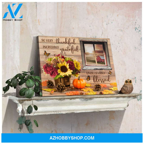 Beautiful Thanksgiving Art Autumn Sunflowers Thankful Grateful Blessed Wall Decor