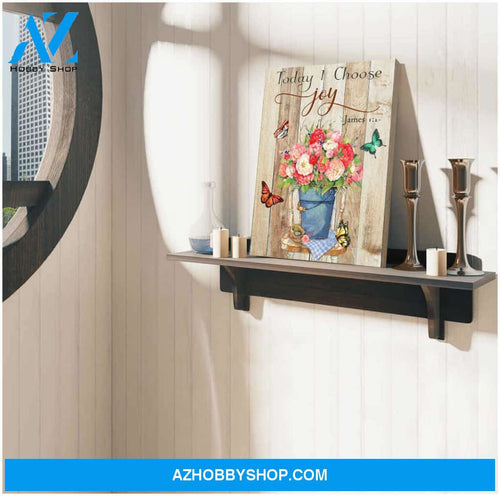 Beautiful Today I choose Joy Butterfly Canvas Wall Art Decor