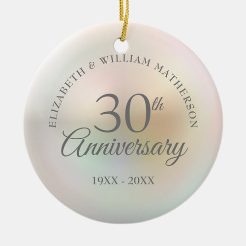 Beautiful Pearl 30Th Anniversary Ceramic Ornament