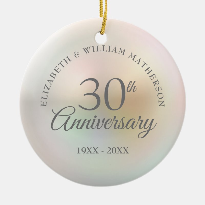 Beautiful Pearl 30Th Anniversary Ceramic Ornament