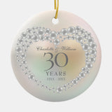 Beautiful Pearl 30Th Anniversary Photo Ceramic Ornament