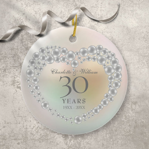 Beautiful Pearl 30Th Wedding Anniversary Ceramic Ornament
