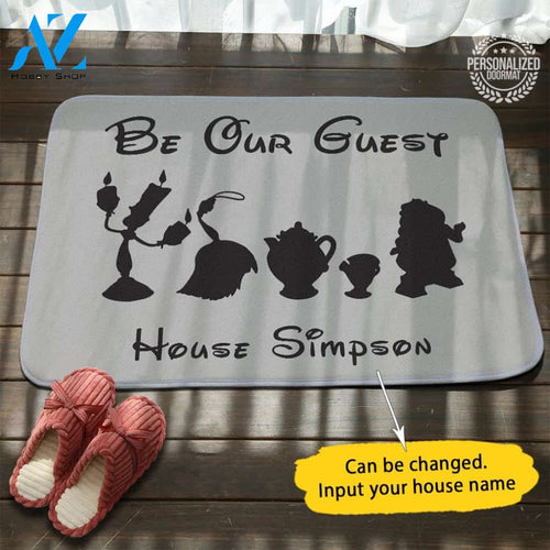 Beauty And The Beast Personalized Name Doormat