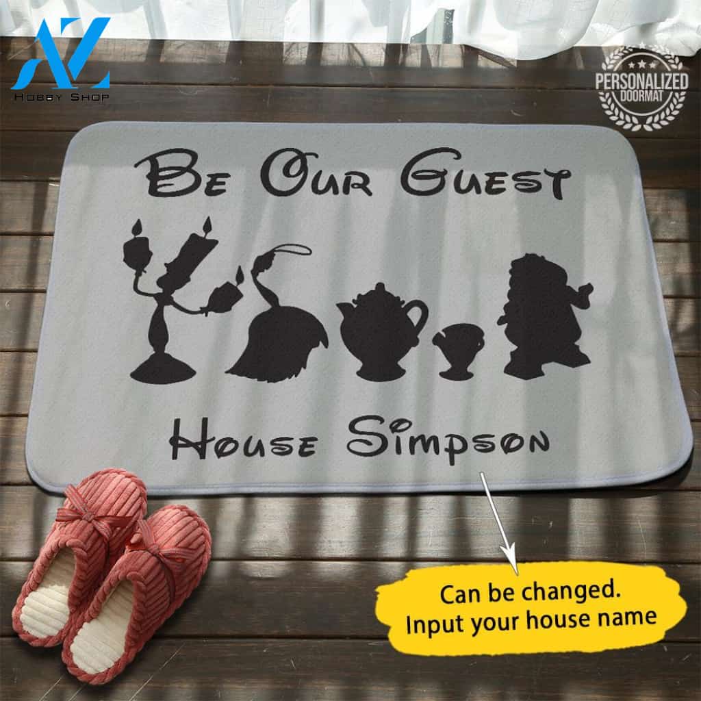 Beauty And The Beast Personalized Name Doormat