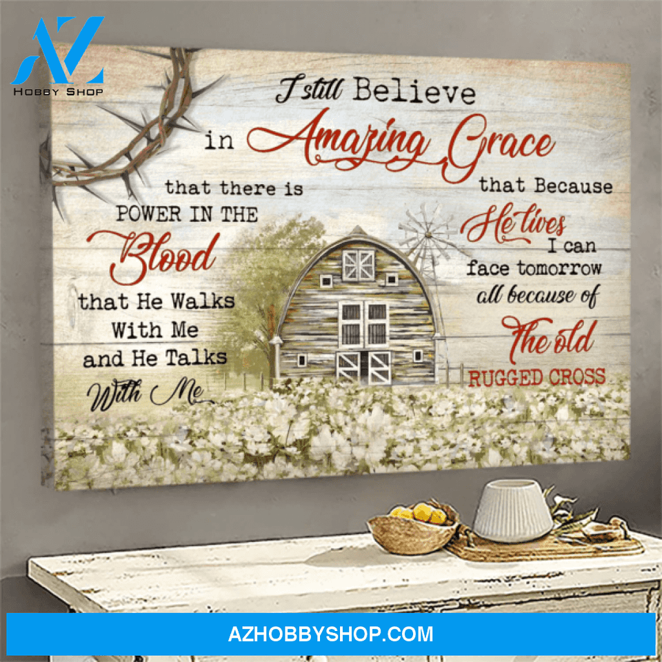 Because He Lives, I Can Face Tomorrow Jesus Canvas Poster Wall Art Prints, Farmhouse Decor