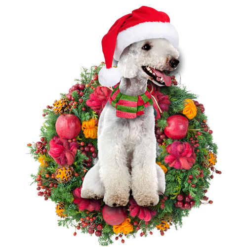 Godmerch- Ornament- Bedlington Christmas Ornament, Happy Christmas Ornament, Car Ornament
