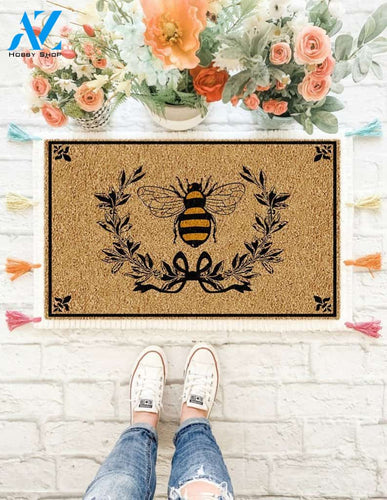 Bee Flower Ring - Doormat | Welcome Mat | House Warming Gift