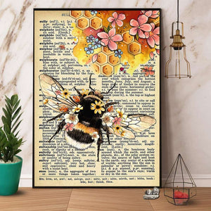 Bee Flower Vintage Honey Bee Paper Poster No Frame Matte Canvas Wall Decor