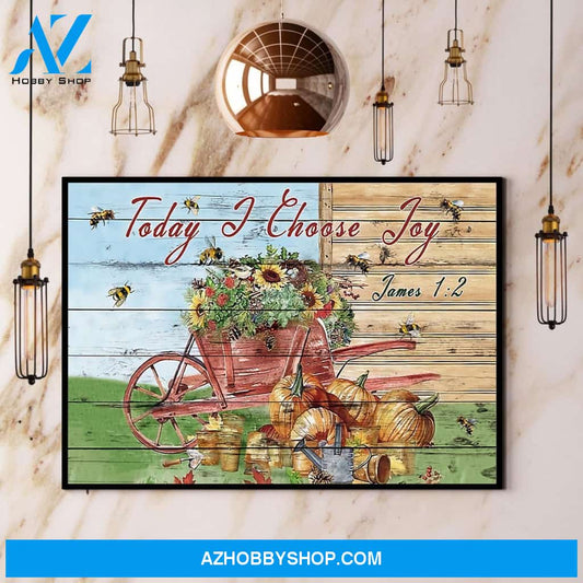 Bee & Garden Today I Choose Joy Canvas And Poster, Wall Decor Visual Art