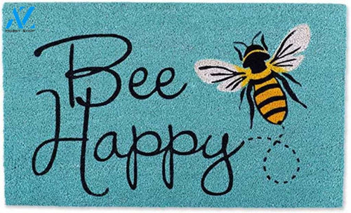 Bee Happy Door Mat Indoor and Outdoor Doormat Welcome Mat House Warming Gift Home Decor Funny Doormat Gift Idea