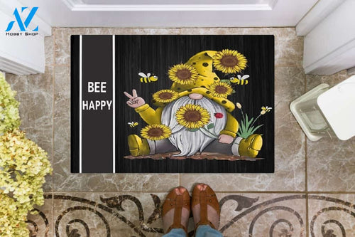 Bee Happy Doormat Welcome Mat Housewarming Gift Home Decor Funny Doormat Gift For Bee Lovers Gift For Friend Birthday Gift