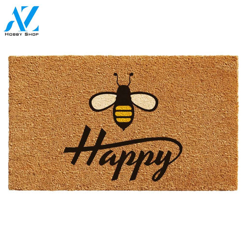 Bee Happy Doormat Welcome Mat Housewarming Gift Home Decor Funny Doormat Gift For Bee Lovers Gift For Friend Gift For Family