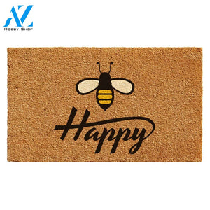 Bee Happy Doormat Welcome Mat Housewarming Gift Home Decor Funny Doormat Gift For Bee Lovers Gift For Friend Gift For Family
