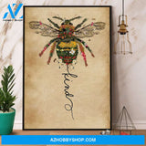 Bee Kind Floral Canvas And Poster, Wall Decor Visual Art