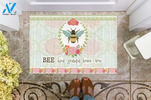 Bee Kind Grateful Brave True Doormat Welcome Mat Housewarming Gift Home Decor Funny Doormat Best Gift Idea Birthday Gift