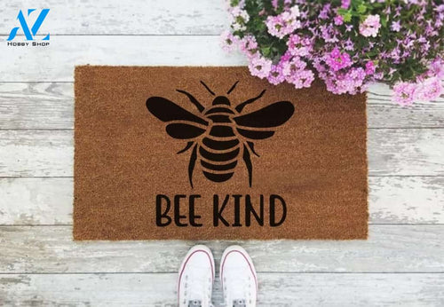 Bee Kind Honey Bee Printed Doormat Home Decor