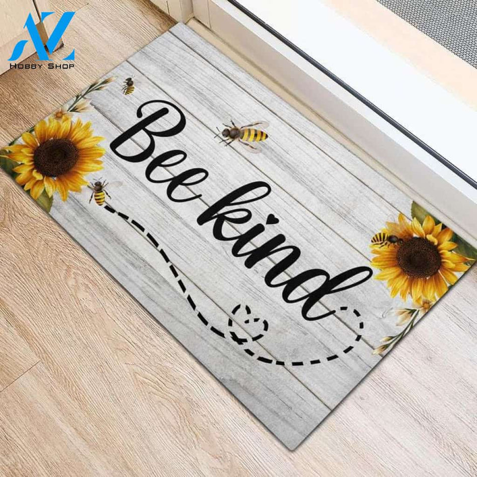 Bee Kind Sunflower Funny Indoor And Outdoor Doormat Warm House Gift Welcome Mat Birthday Gift For Friend Family