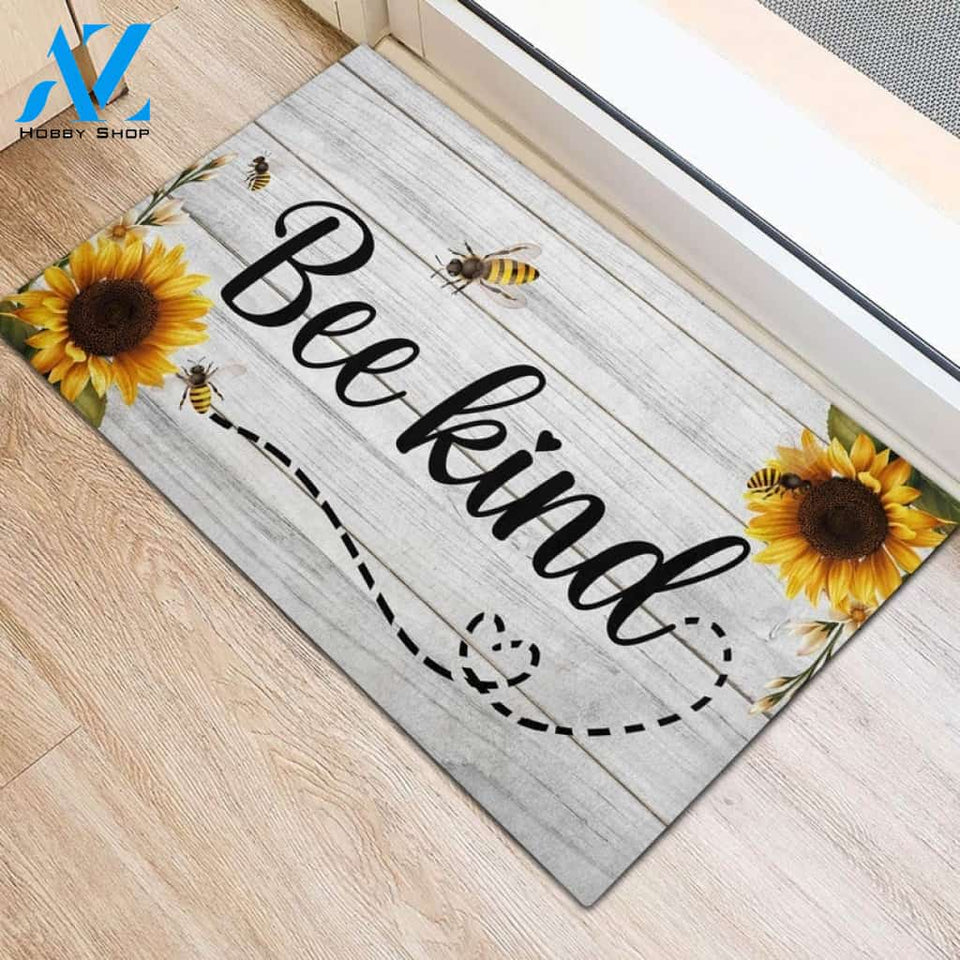 Bee Kind Sunflower Funny Indoor And Outdoor Doormat Warm House Gift Welcome Mat Birthday Gift For Friend Family