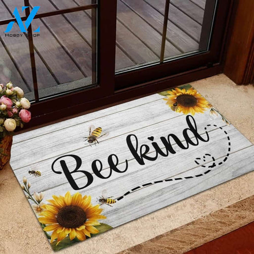 Bee Kind Sunflower Funny Indoor And Outdoor Doormat Warm House Gift Welcome Mat Birthday Gift For Friend Family