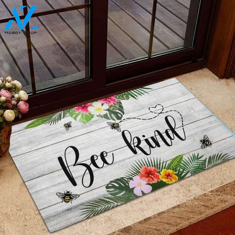 Bee Kind Tropical Funny Indoor And Outdoor Doormat Warm House Gift Welcome Mat Birthday Gift For Friend Family