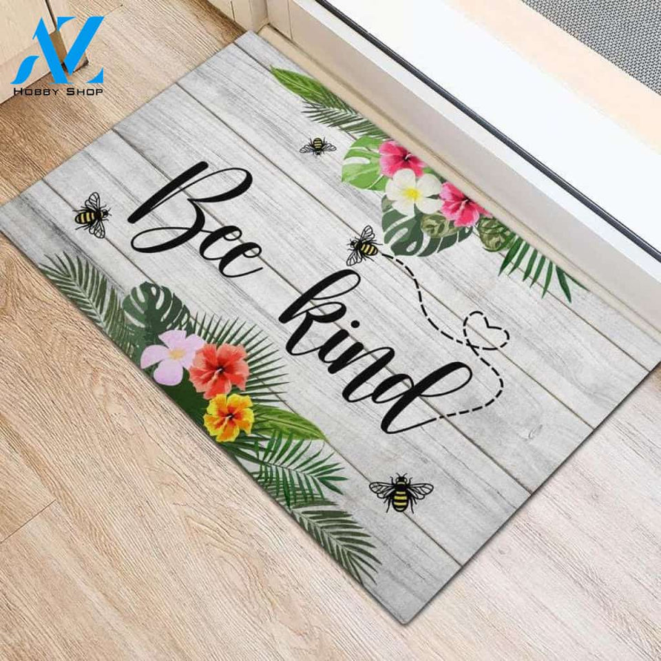 Bee Kind Tropical Funny Indoor And Outdoor Doormat Warm House Gift Welcome Mat Birthday Gift For Friend Family