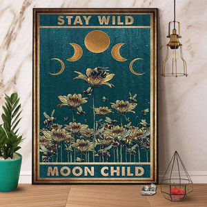 Bee & Moon Stay Wild Moon Child Paper Poster No Frame Matte Canvas Wall Decor