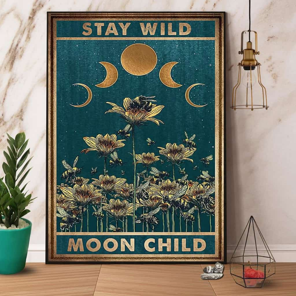 Bee & Moon Stay Wild Moon Child Paper Poster No Frame Matte Canvas Wall Decor