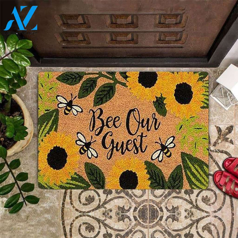 Bee Our Guest Cute Welcome Indoor And Outdoor Doormat Warm House Gift Welcome Mat Gift For Friend Family