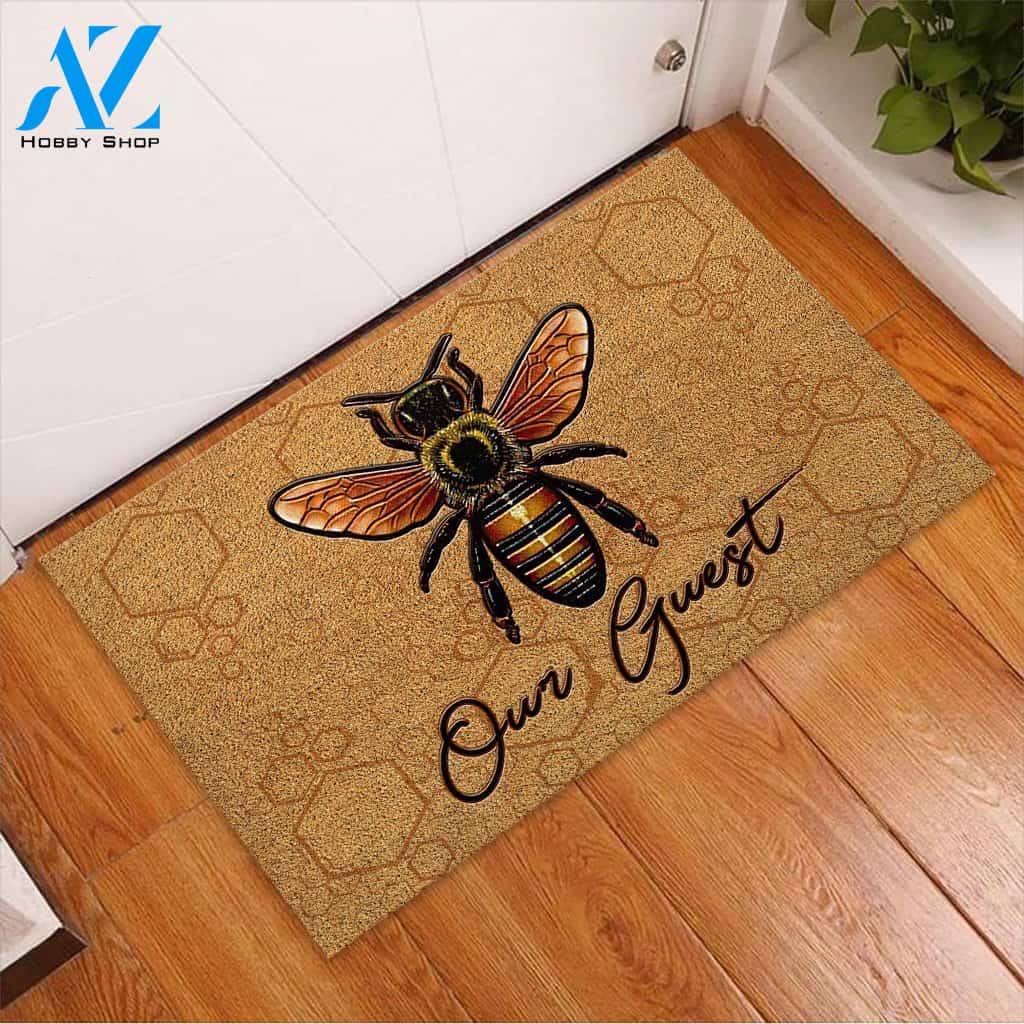 Bee Our Guest Coir Pattern Print Doormat