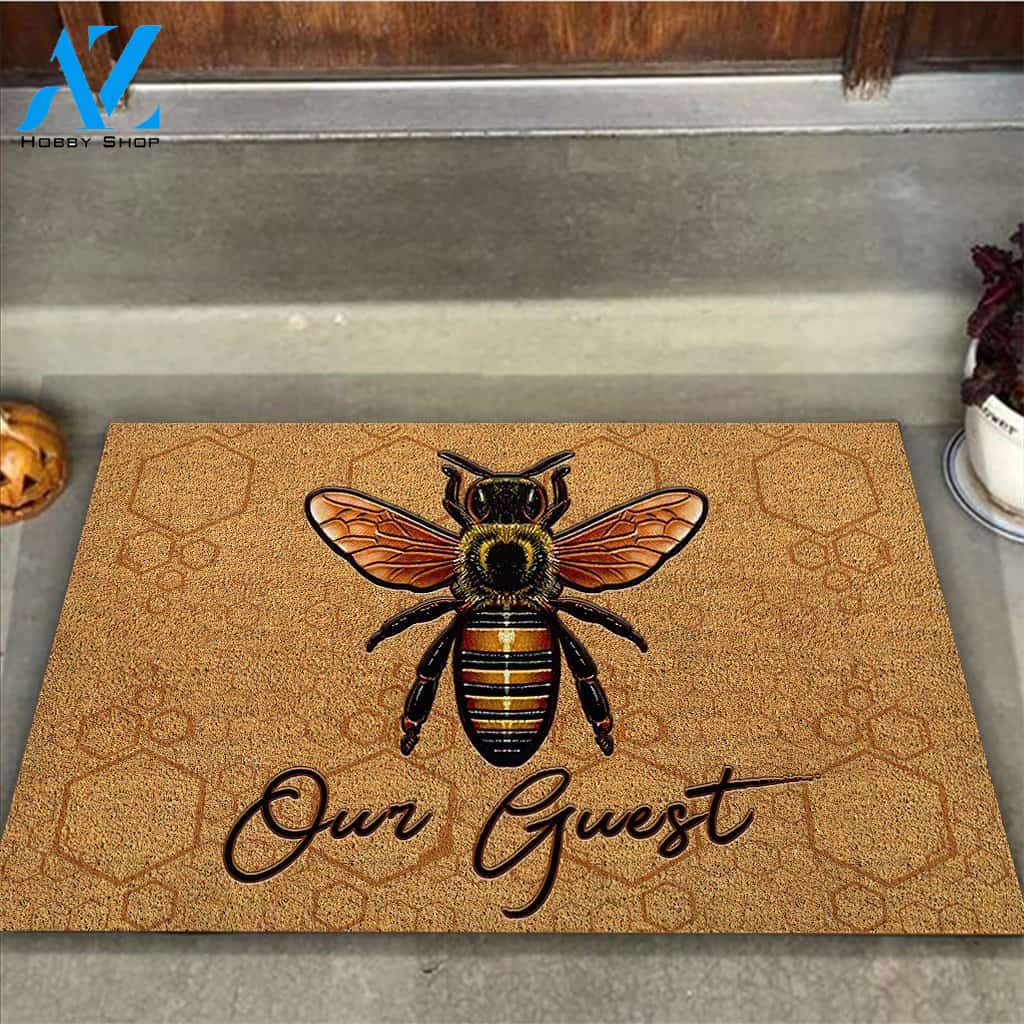 Bee Our Guest Coir Pattern Print Doormat
