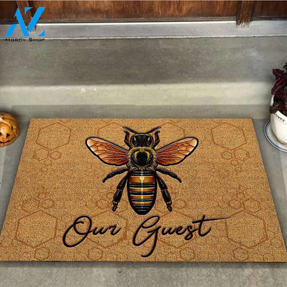 Bee Our Guest Coir Pattern Print Doormat