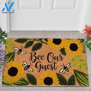 Bee Our Guest Sunflower Insect Doormat Indoor and Outdoor Doormat Entrance Rug Sweet Home Decor Housewarming Gift Gift for Bee Lovers Insect Lovers Gift Idea