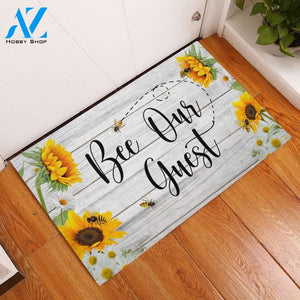 Bee Our Guest Sunflower Bee Net Insect Doormat Indoor and Outdoor Doormat Entrance Rug Sweet Home Decor Housewarming Gift Gift for Bee Lovers Insect Lovers Gift Idea